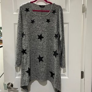 YOURS | Grey with Stars Knitted Tunic (UK SIZING)